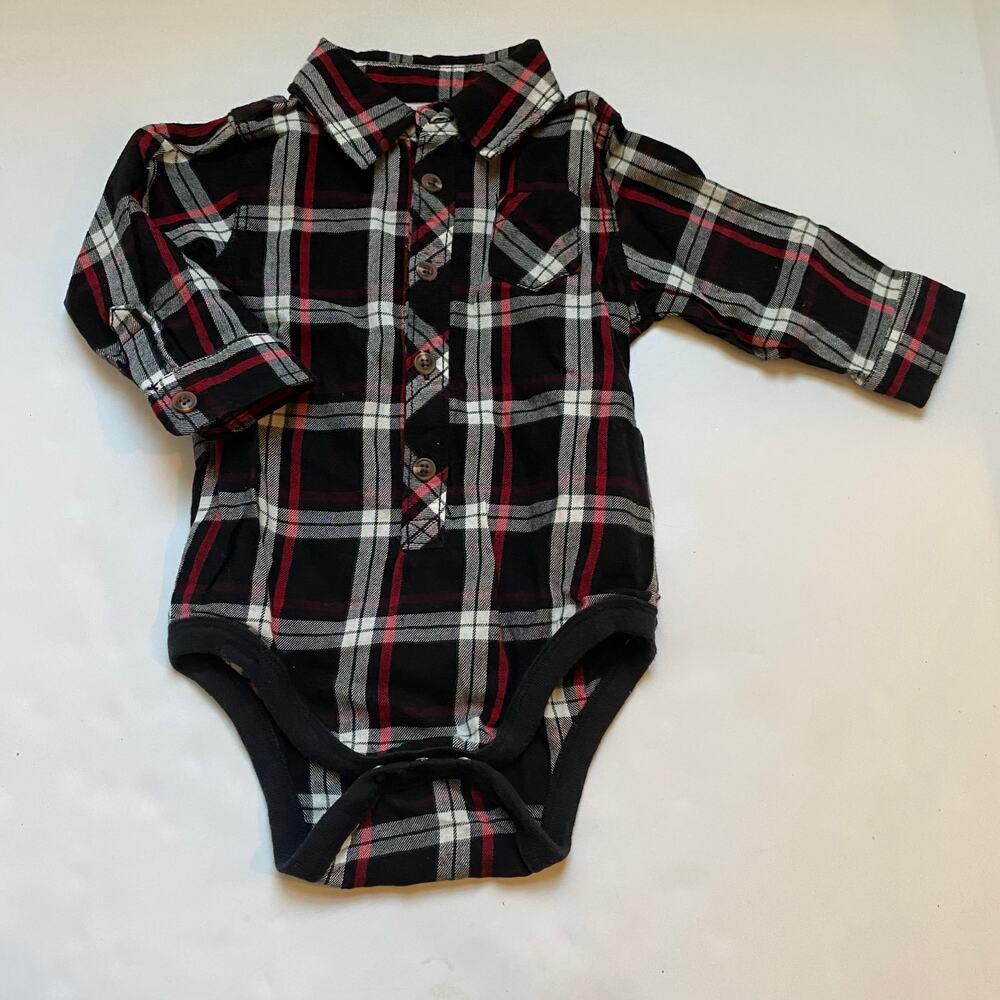 Baby Gap Plaid Button Down Bodysuit One Piece